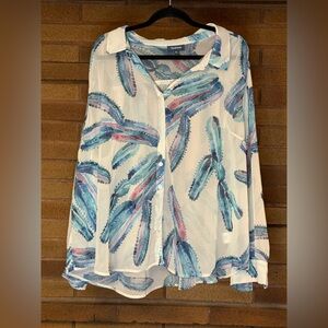 Modcloth Multicolor Cactus Print Blouse